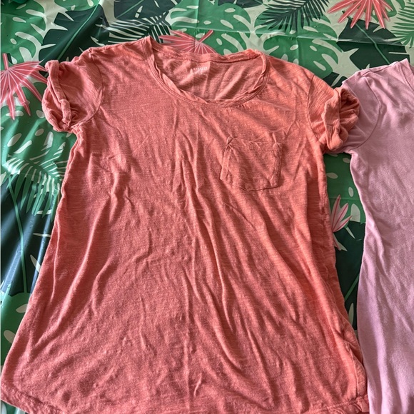 ANA Orange Slub & Pink V-neck 2 Tops Size Small - Picture 2 of 8